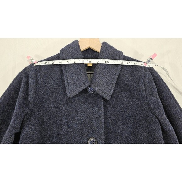 Vtg Katherine Kelly Womens Alpaca Wool Coat Peru Designer Quiet Luxury Blue Sz 8 - Picture 8 of 11